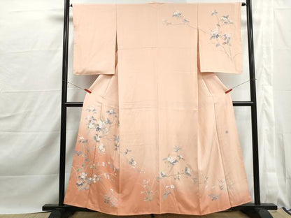平和屋着物■訪問着　友禅　作家物　枝花文　暈し染め　正絹　逸品　DABJ0124qa
