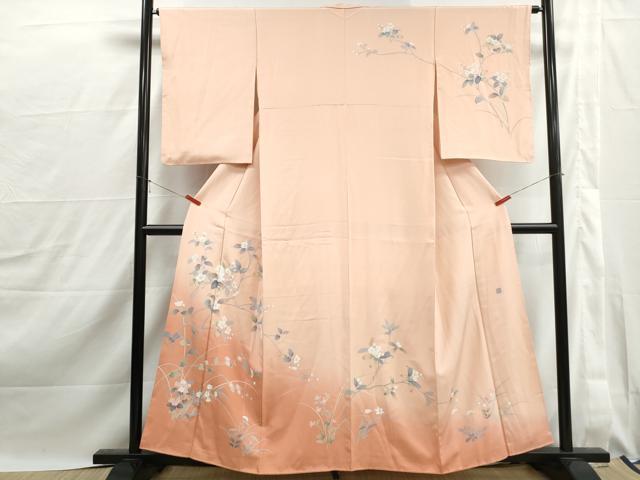 平和屋着物■訪問着　友禅　作家物　枝花文　暈し染め　正絹　逸品　DABJ0124qa
