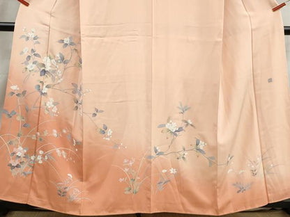 平和屋着物■訪問着　友禅　作家物　枝花文　暈し染め　正絹　逸品　DABJ0124qa