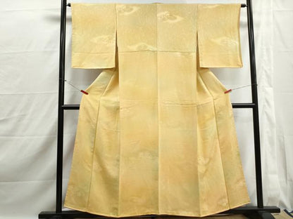 平和屋着物■上質な小紋　雲取り流水花地紋　暈し染め　正絹　逸品　DABJ0126qa