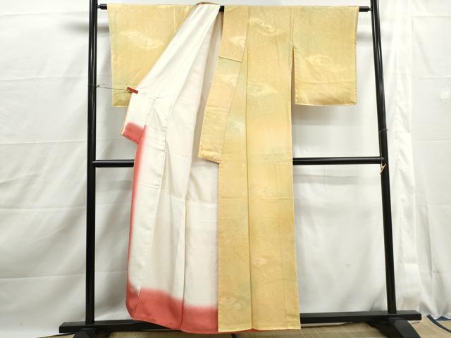 平和屋着物■上質な小紋　雲取り流水花地紋　暈し染め　正絹　逸品　DABJ0126qa