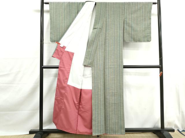 平和屋着物■小紋　間道　洗える着物　DABJ0132qa