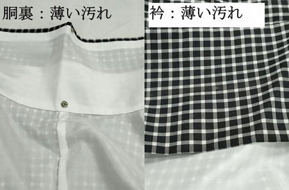 平和屋着物■小紋　格子文　黒地　洗える着物　DABJ0133qa
