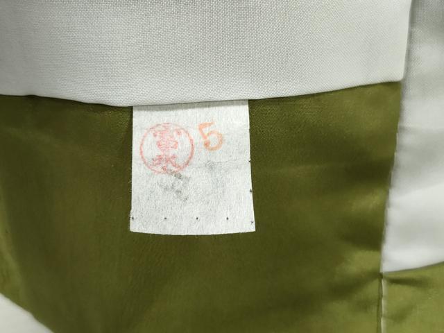 平和屋着物■色無地　霞地紋　青丹色　洗える着物　DABJ0138qa