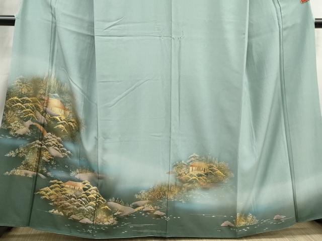 平和屋着物■訪問着　風景樹林文　暈し染め　金彩　正絹　逸品　DABJ0147qa