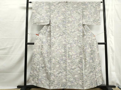 平和屋着物■上質な小紋　花松文　正絹　逸品　DABJ0148qa