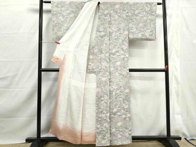 平和屋着物■上質な小紋　花松文　正絹　逸品　DABJ0148qa
