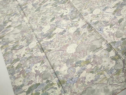 平和屋着物■上質な小紋　花松文　正絹　逸品　DABJ0148qa