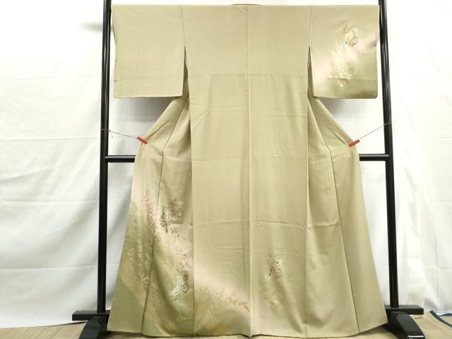 平和屋着物■訪問着　御所車花文　暈し染め　金銀彩　正絹　逸品　DABJ0150qa