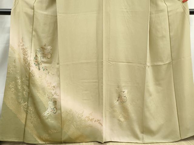 平和屋着物■訪問着　御所車花文　暈し染め　金銀彩　正絹　逸品　DABJ0150qa