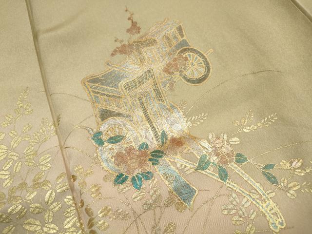 平和屋着物■訪問着　御所車花文　暈し染め　金銀彩　正絹　逸品　DABJ0150qa