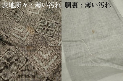 平和屋着物■本場大島紬　割り込み絣　花菱文　正絹　逸品　DABJ0155qa