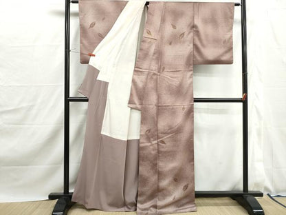 平和屋着物■上質な小紋　霞舞葉文　暈し染め　正絹　逸品　DABJ0156qa