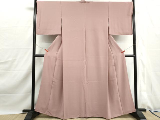 平和屋着物■上質な色無地　赤白橡色　正絹　逸品　DABJ0159qa