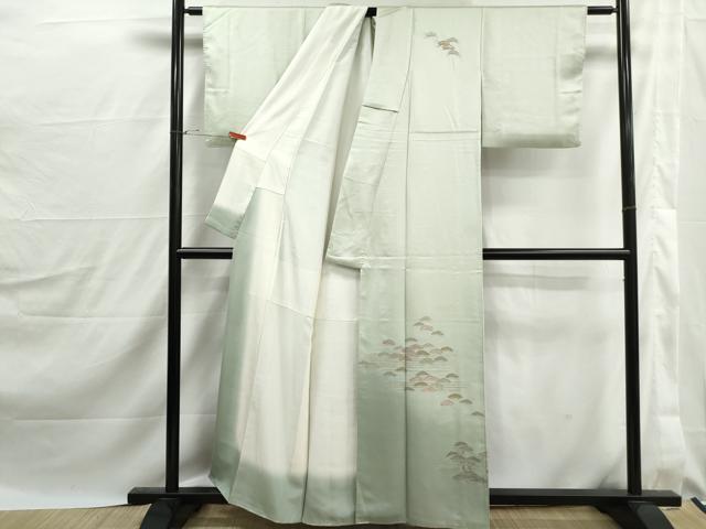 平和屋着物■中国三大刺繍　スワトウ刺繍　汕頭刺繍　総刺繍　訪問着　枝松文　暈し染め　正絹　逸品　DABJ0163qa