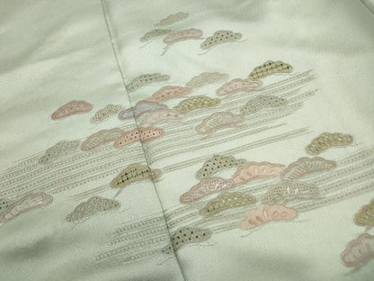 平和屋着物■中国三大刺繍　スワトウ刺繍　汕頭刺繍　総刺繍　訪問着　枝松文　暈し染め　正絹　逸品　DABJ0163qa