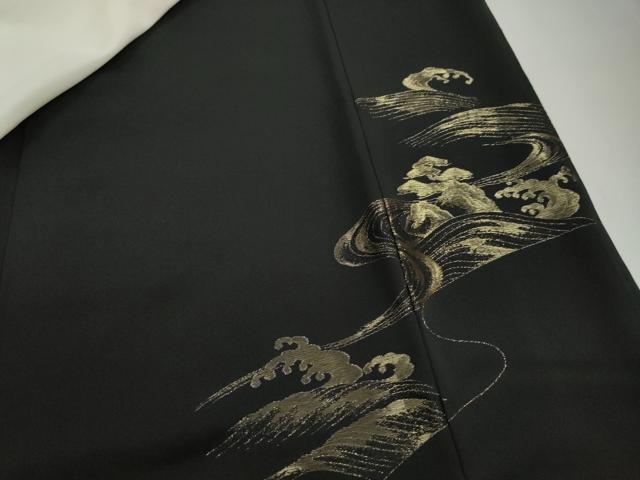 平和屋着物■豪華黒留袖　寿光織　作家物　吉祥宝船　暈し染め　金彩　正絹　逸品　DABJ0164qa