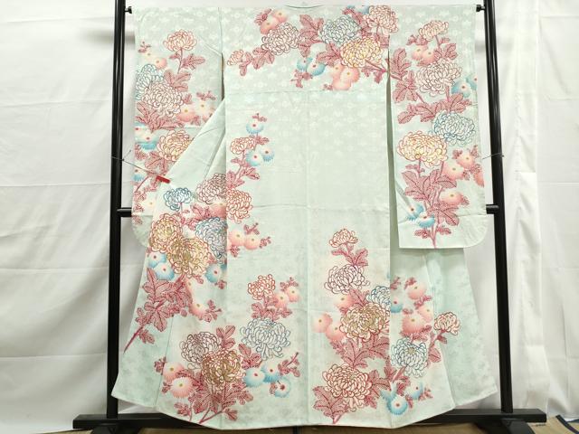 平和屋着物■豪華振袖　駒刺繍　乱菊尽くし文　暈し染め　金銀彩　正絹　逸品　DABJ0169qa