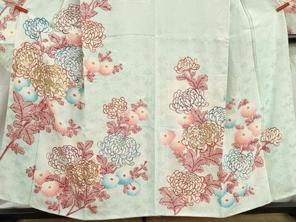 平和屋着物■豪華振袖　駒刺繍　乱菊尽くし文　暈し染め　金銀彩　正絹　逸品　DABJ0169qa