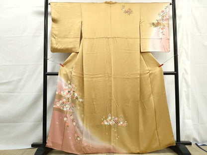 平和屋着物■訪問着　枝花文　暈し染め　金彩　正絹　逸品　DABJ0180qa