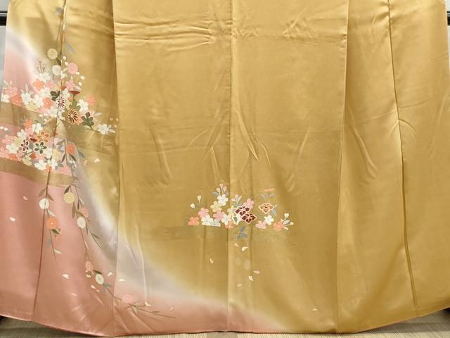 平和屋着物■訪問着　枝花文　暈し染め　金彩　正絹　逸品　DABJ0180qa