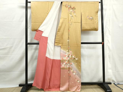 平和屋着物■訪問着　枝花文　暈し染め　金彩　正絹　逸品　DABJ0180qa