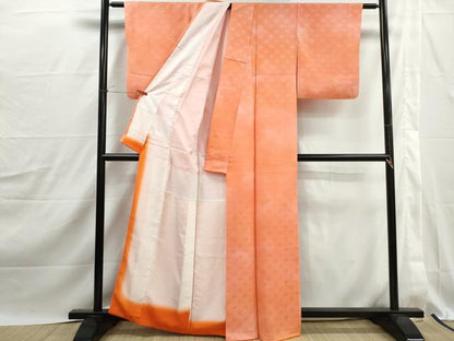 平和屋着物■上質な小紋　雪輪青海波地紋　暈し染め　正絹　逸品　DABJ0182qa