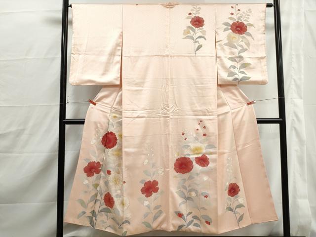 平和屋着物■訪問着　刺繍　草花文　暈し染め　金彩　正絹　逸品　DABJ0185qa