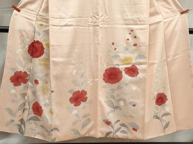 平和屋着物■訪問着　刺繍　草花文　暈し染め　金彩　正絹　逸品　DABJ0185qa