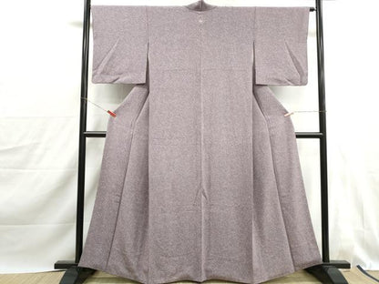 平和屋着物■上質な小紋　霞文　鬼しぼ縮緬　正絹　逸品　DABJ0187qa