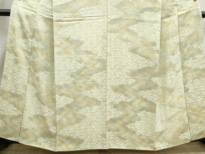 平和屋着物■上質な小紋　雲取り青海波花文　正絹　逸品　DABJ0194qa