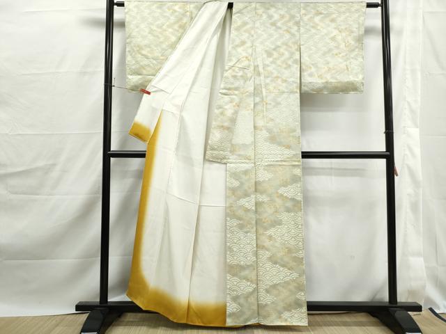 平和屋着物■上質な小紋　雲取り青海波花文　正絹　逸品　DABJ0194qa