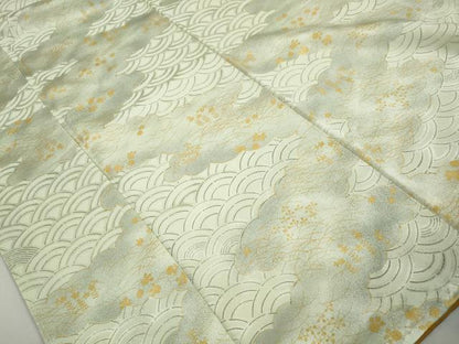 平和屋着物■上質な小紋　雲取り青海波花文　正絹　逸品　DABJ0194qa