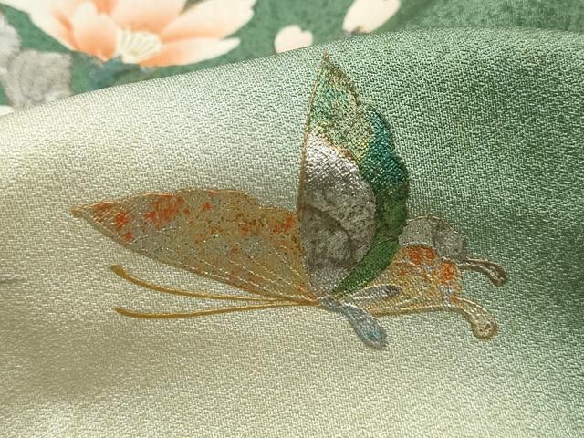 平和屋着物■訪問着　花蝶文　暈し染め　金銀彩　正絹　逸品　DABJ0195qa
