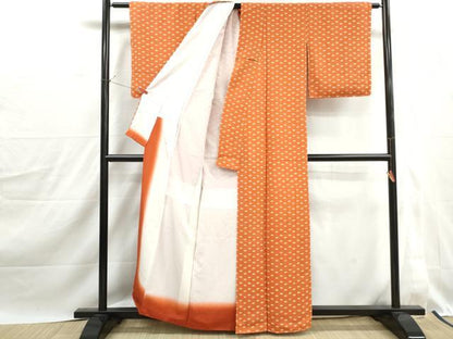 平和屋着物■上質な小紋　花蝶文　正絹　逸品　未使用　DABJ0197qa
