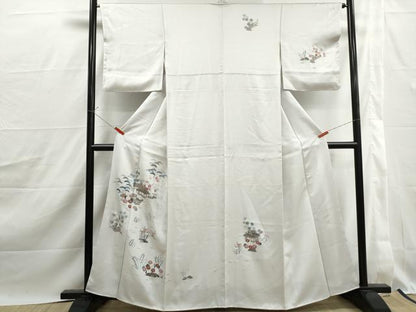 平和屋着物■訪問着　風景花文　松竹梅　金彩　正絹　逸品　DABJ0206qa