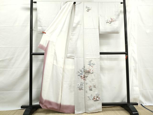 平和屋着物■訪問着　風景花文　松竹梅　金彩　正絹　逸品　DABJ0206qa