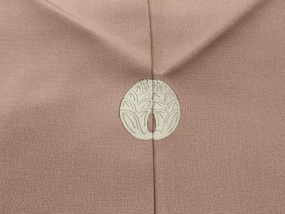 平和屋着物■上質な色無地　流水地紋　水柿色　正絹　逸品　DABJ0207qa