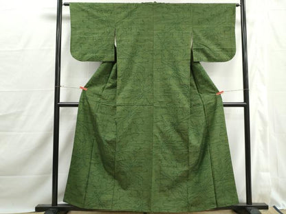 平和屋着物■上質な紬　更紗花文　正絹　逸品　DABJ0208qa