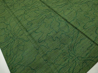 平和屋着物■上質な紬　更紗花文　正絹　逸品　DABJ0208qa