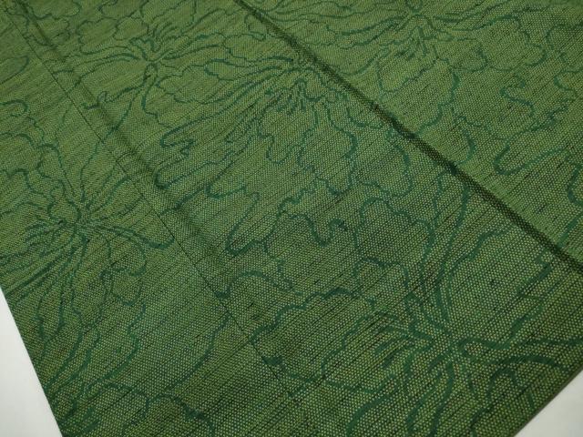 平和屋着物■上質な紬　更紗花文　正絹　逸品　DABJ0208qa