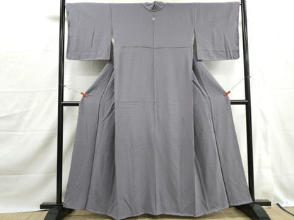 平和屋着物■上質な色無地　桔梗鼠色　正絹　逸品　DABJ0211qa