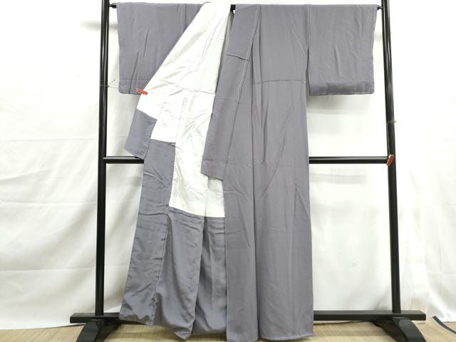 平和屋着物■上質な色無地　桔梗鼠色　正絹　逸品　DABJ0211qa