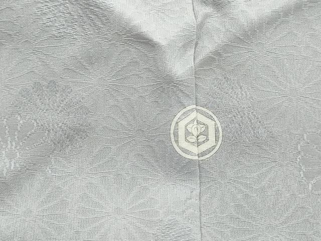 平和屋着物■上質な色無地　菊尽くし地紋　薄雲鼠色　正絹　逸品　DABJ0219qa