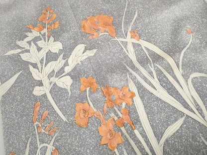 平和屋着物■訪問着　刺繍　草花文　暈し染め　正絹　逸品　DABJ0231qa