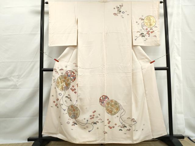 平和屋着物■訪問着　吉祥鏡裏花文　宝尽くし　金彩　正絹　逸品　DABJ0235qa