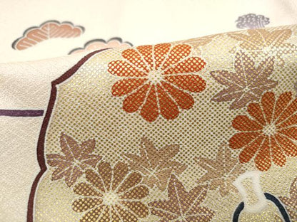 平和屋着物■訪問着　吉祥鏡裏花文　宝尽くし　金彩　正絹　逸品　DABJ0235qa