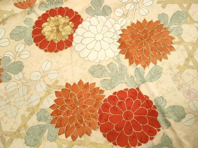 平和屋着物■豪華振袖　駒刺繍　花松文　菊　金彩　正絹　逸品　DABJ0236qa