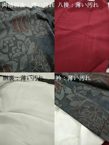 平和屋着物■本場大島紬 草花文 正絹 逸品 DABJ0239qa