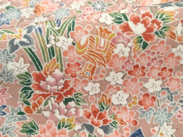 平和屋着物■上質な小紋　草花文　宝尽くし　正絹　逸品　DABJ0240qa